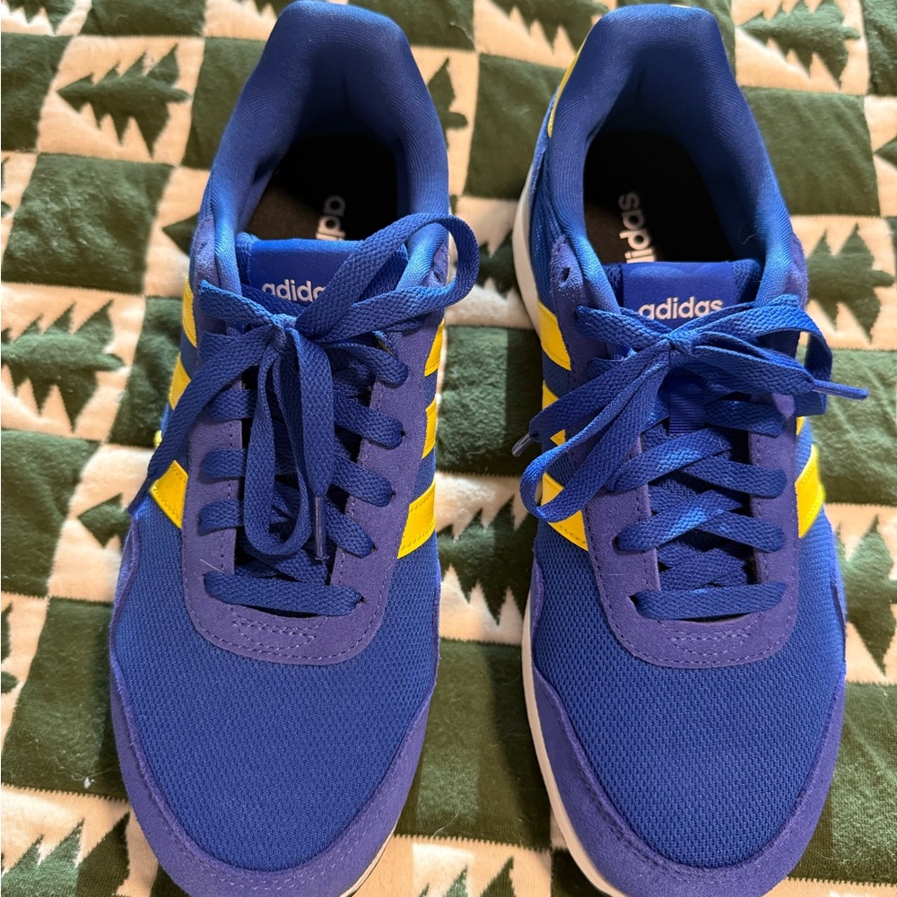 Nwot Adidas Royal Blue and Yellow Athletic Shoes - Picture 2 of 4